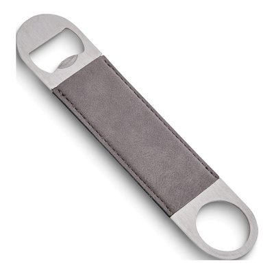 Grey Leatherette Silver-tone Bottle Opener