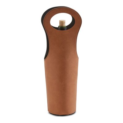 Caramel Leatherette Wine Tote