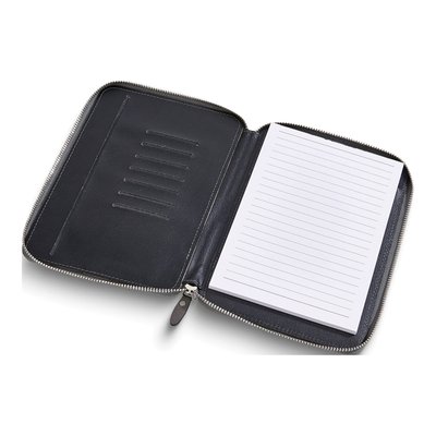 Grey Leatherette Zippered Note Pad Case, Engravable – view 2