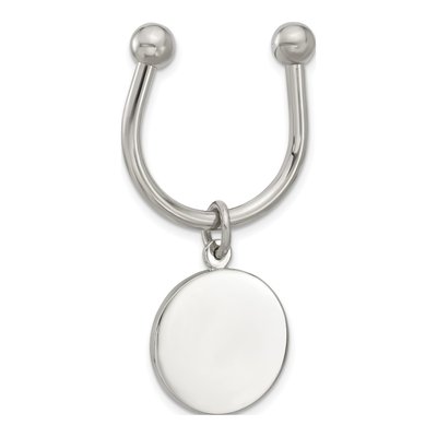 Engravable Round Disc Key Chain, 3 in