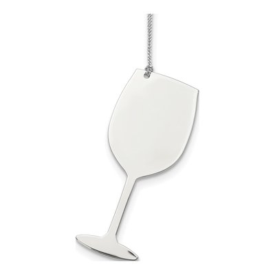 Silver-Tone Wine Glass Ornament