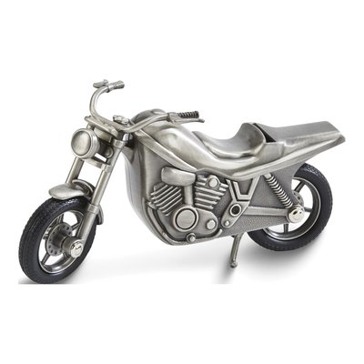 Pewter-Tone Motorcycle Bank