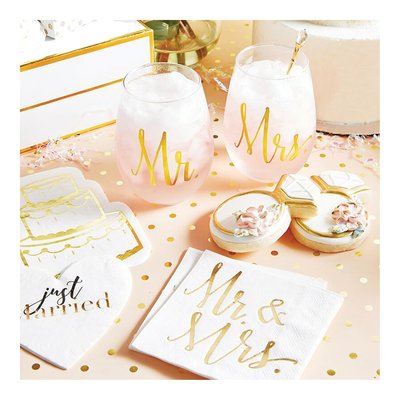 Lillian Rose Gold-Tone Mrs. Stemless Wine Glass – view 3