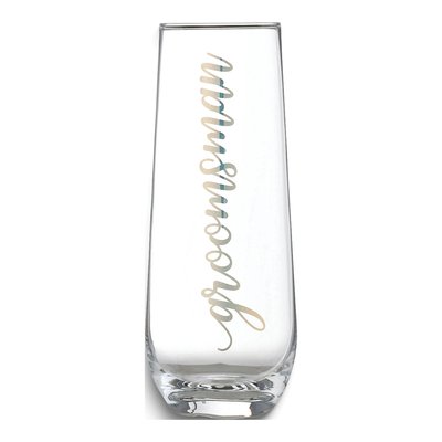 Lillian Rose Groomsman Stemless Champagne Glass