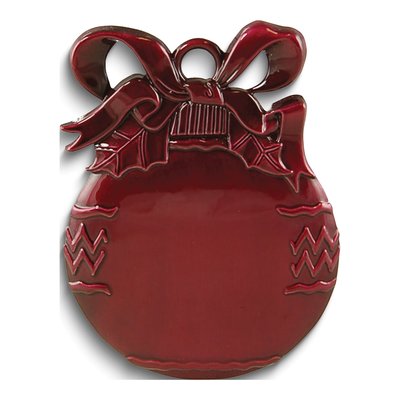 Engraveable Burgundy Christmas Bulb Ornament