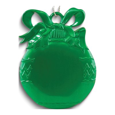 Green Pewter Christmas Bulb Ornament - Engravable