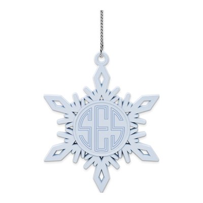 White Pewter Snowflake Ornament - Engravable – view 5