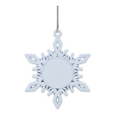 White Pewter Snowflake Ornament - Engravable