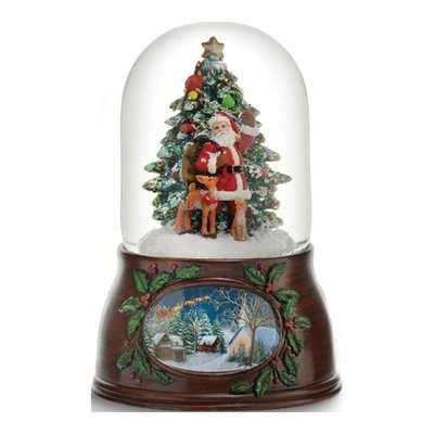 Musical Santa & Tree Water Globe