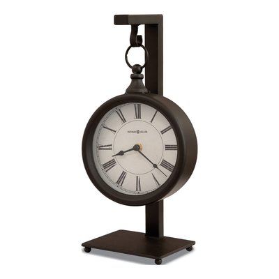 Howard Miller Loman Antiqued Black Mantel Clock