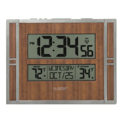 Wood Finish Atomic Weather Station Clock