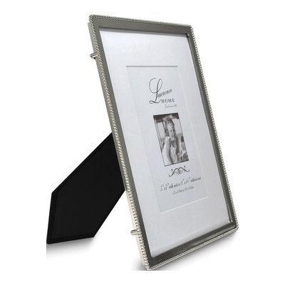 Silver-Tone Beaded Edge 8x10 Photo Frame, Engravable – view 2
