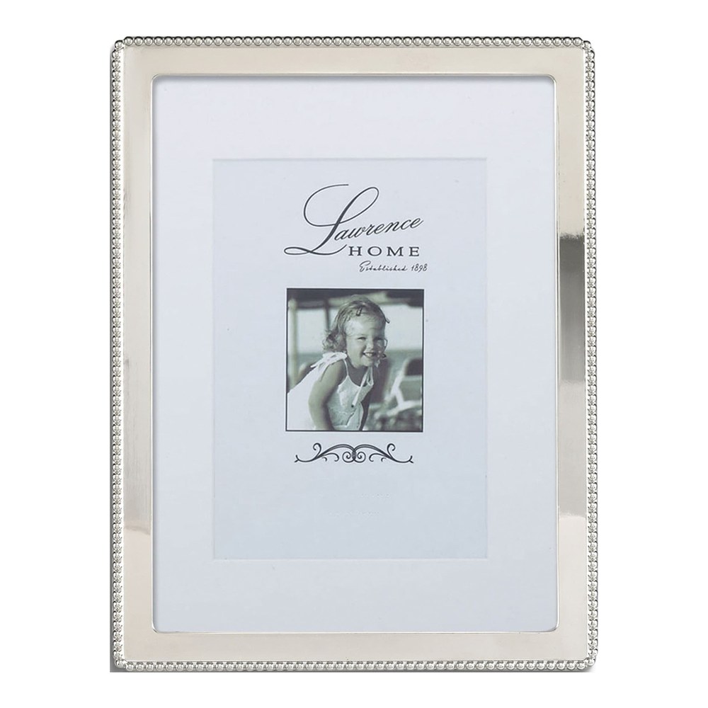 Silver-Tone Beaded Edge 8x10 Photo Frame, Engravable