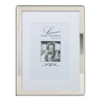 Silver-Tone Beaded Edge 8x10 Photo Frame, Engravable