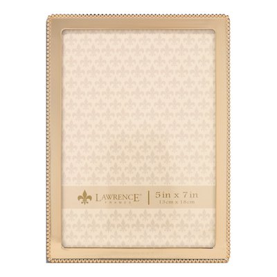 5x7 Gold-Tone Beaded Metal Photo Frame