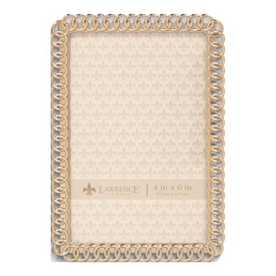 4x6 Gold-Tone Eternity Rings Photo Frame