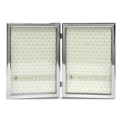 5x7 Hinged Double Silver-Tone Photo Frame