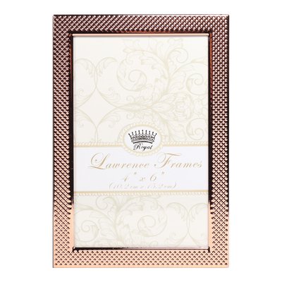 4x6 Fawn Pin Dot Rose-Tone Metal Picture Frame