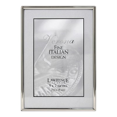 5x7 Silver-Tone Polished Metal Picture Frame