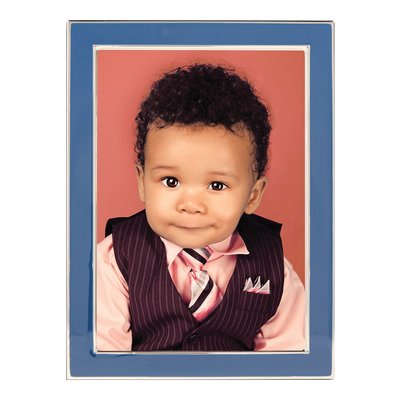 Silver-Tone 5x7 Navy Enamel Photo Frame Gift – view 3
