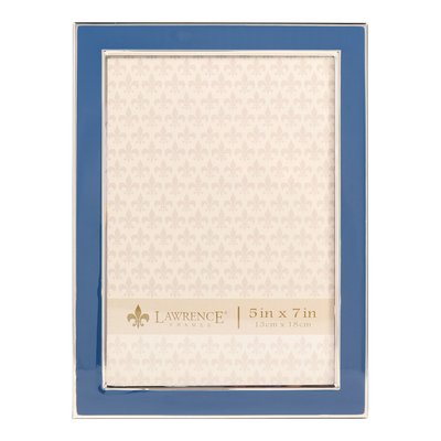 Silver-Tone 5x7 Navy Enamel Photo Frame Gift