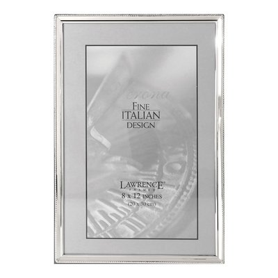 Silver-Plated 8x12 Photo Frame with Bead Border