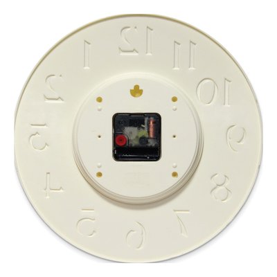 Ivory Resin Wall Clock with Rose-Tone Numbers – view 3