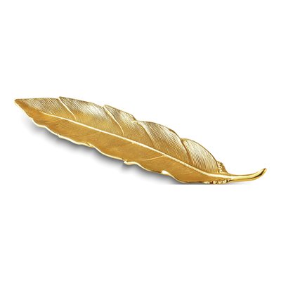 Gold-Tone Aluminum Feather Serving Tray