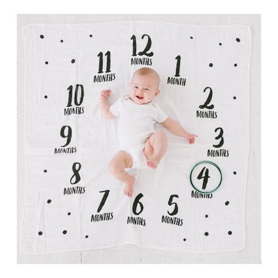 Watch Me Grow Cotton Muslin Photo Blanket - Baby Gift – view 3