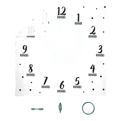 Watch Me Grow Cotton Muslin Photo Blanket - Baby Gift