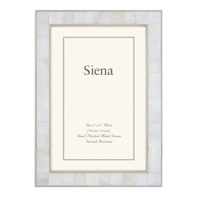 Silver-Tone Mother of Pearl 4x6 Photo Frame Gift