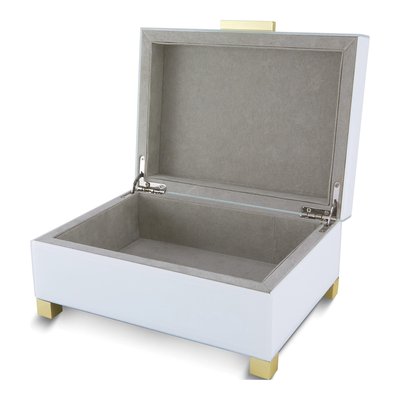 White Glass Top Wooden Jewelry & Watch Box – view 2
