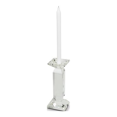Small Crystal Glass Pillar Candle Holder