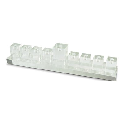 Clear Crystal Glass Menorah