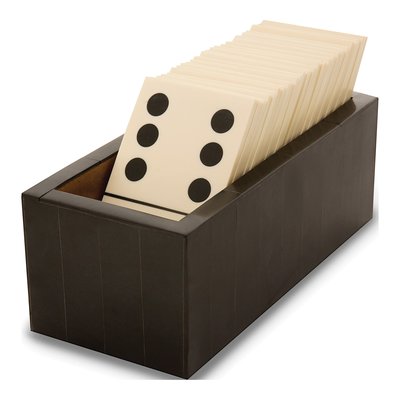 Black & White Horn/Bone Jumbo Domino Set