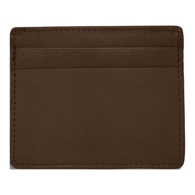 Brown Leather RFID Blocking Slim Wallet, 6-Card