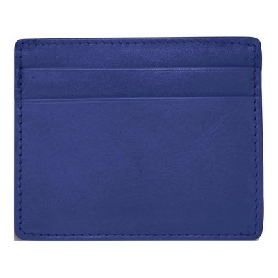 Navy Leather RFID Blocking Slim Wallet - 6 Card