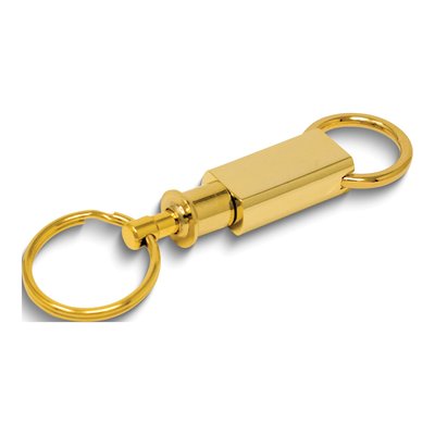 Gold-Tone Rectangular Double Valet Key Ring