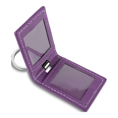 Purple Leather Key Ring with Photo Windows – view 4