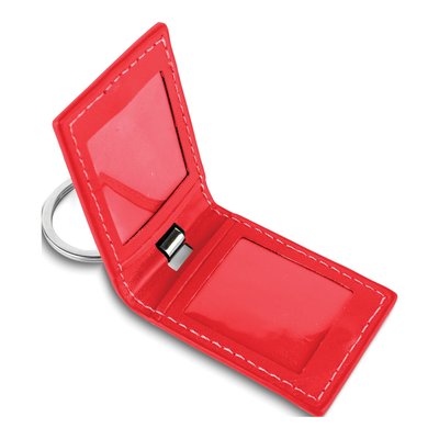 Red Leather Key Ring with Photo Windows – view 4