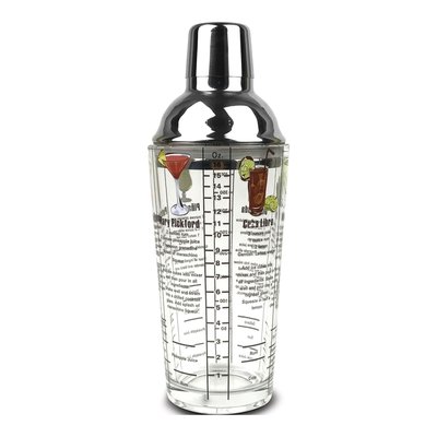 Rum Recipes Printed 16 oz Glass Cocktail Shaker