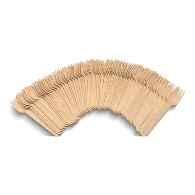 150-Pc Eco-Friendly Wooden Forks Set