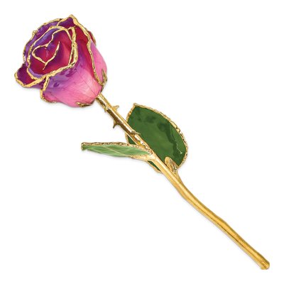 Lacquer-Dipped Real Rose with Gold Trim – view 2