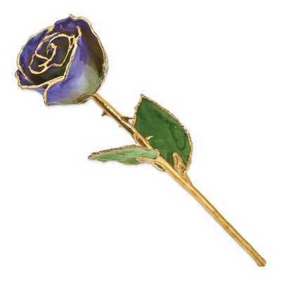 Lacquer-Dipped Real Rose with Pearl & Gold Trim Accents – view 2