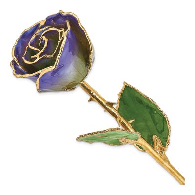 Lacquer-Dipped Real Rose with Pearl & Gold Trim Accents
