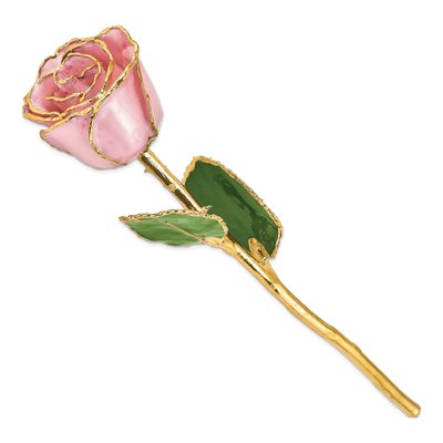 Lacquer Dipped Real Rose with Gold Trim – view 2