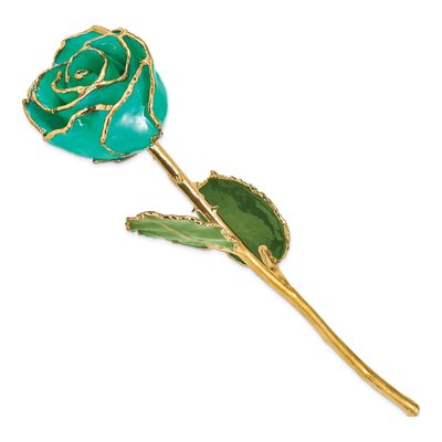 Lacquer Dipped Gold Trimmed Real Rose Keepsake – view 2