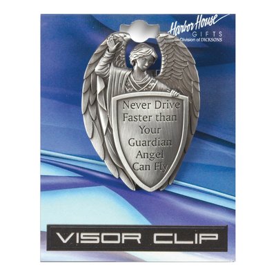 Silver-Tone Masculine Angel Visor Clip Gift