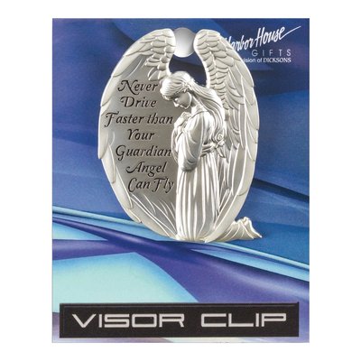 Guardian Angel Visor Clip - Silver-Tone Travel Gift