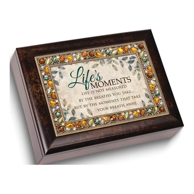 Musical Amber Resin 4x6 Frame Music Box - Velvet Lined